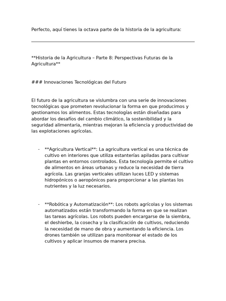 La Historia De La Agricultura Parte 8 Por Copilot El 26 12 24 Pdf