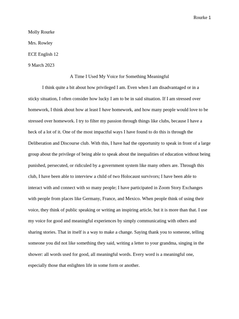 Using My Voice: A Personal Journey | PDF | Psychology