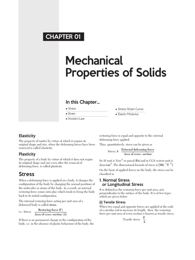 Understanding Elasticity and Stress in Physics | PDF | Deformation ...