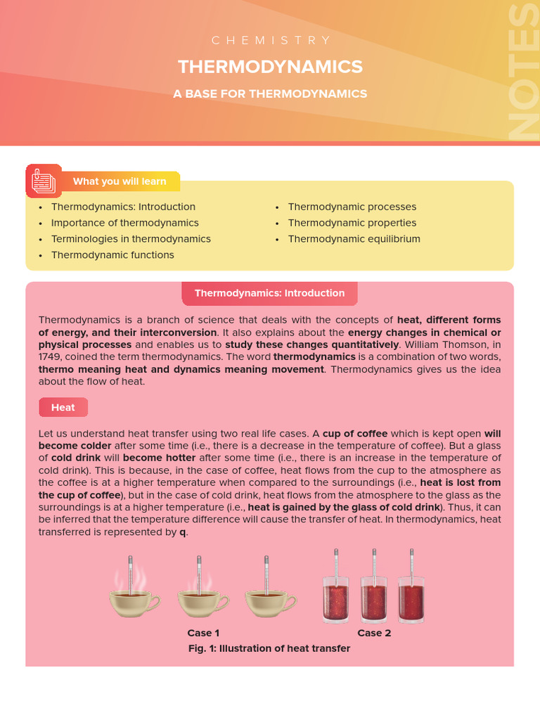 Class 11 Thermodynamics Notes | PDF | Heat | Temperature