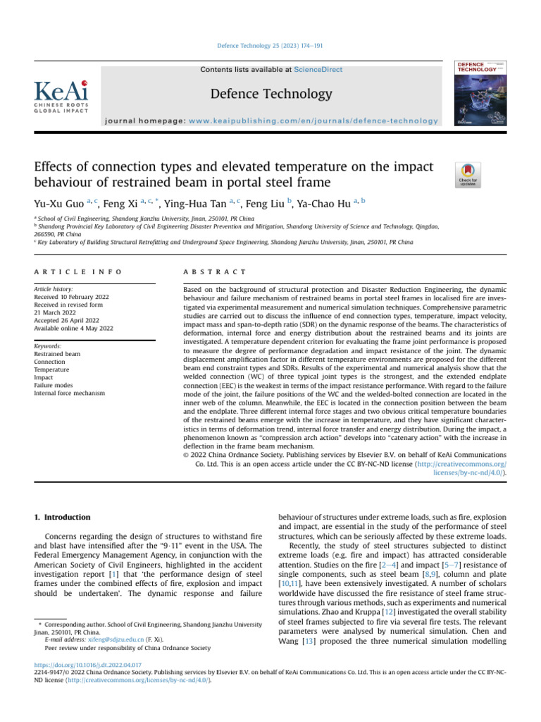 Effects of Connection Types and Elevated Temperature On The Impact ...