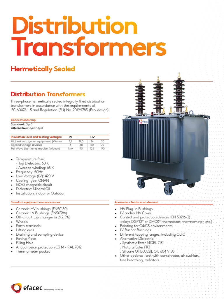 Three-Phase Sealed Distribution Transformers | PDF | Transformer ...