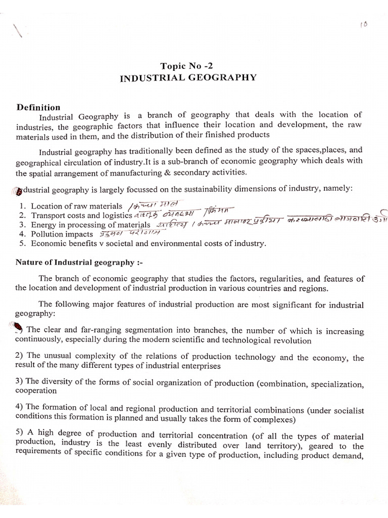 Economic Geography Unit-2 | PDF