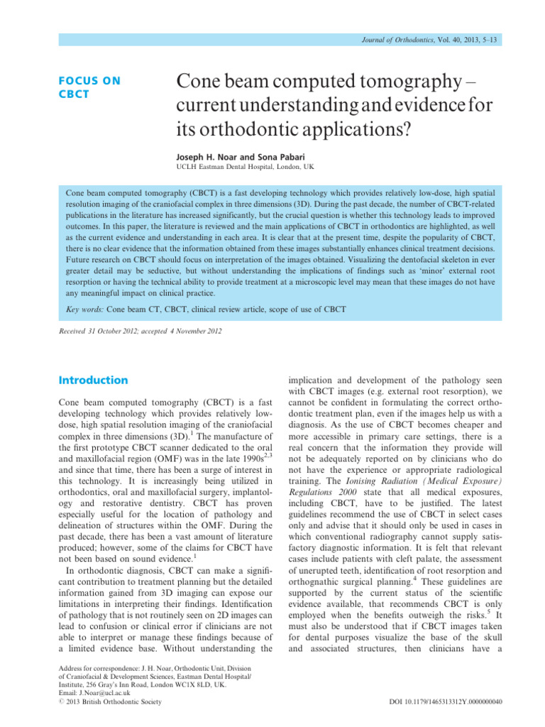 CBCT | PDF | Human Tooth | Ct Scan