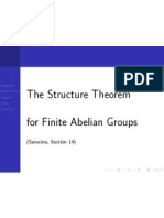 The Structure Theorem For Finite Abelian Groups: (Saracino, Section 14)
