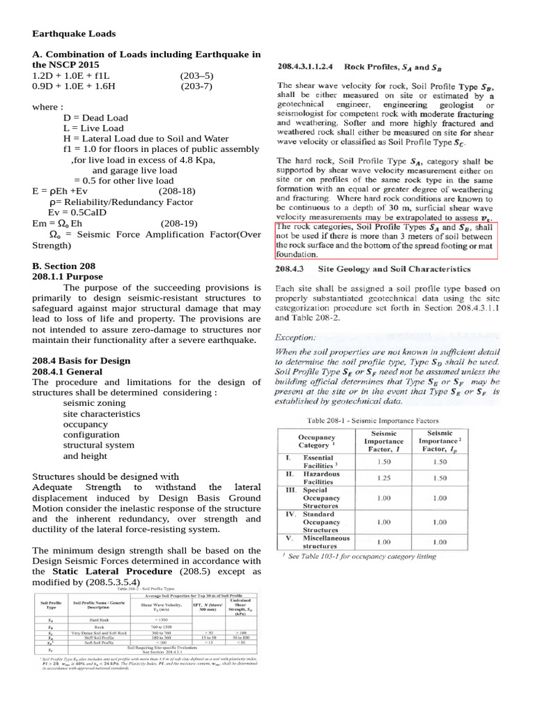 M4. Earthquake Loads | PDF