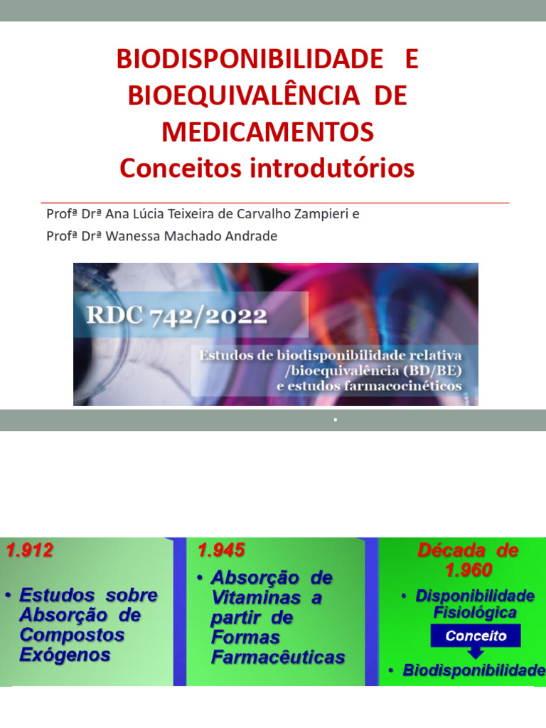 Biodisponibilidade e Bioequivalência de Medicamentos | PDF ...