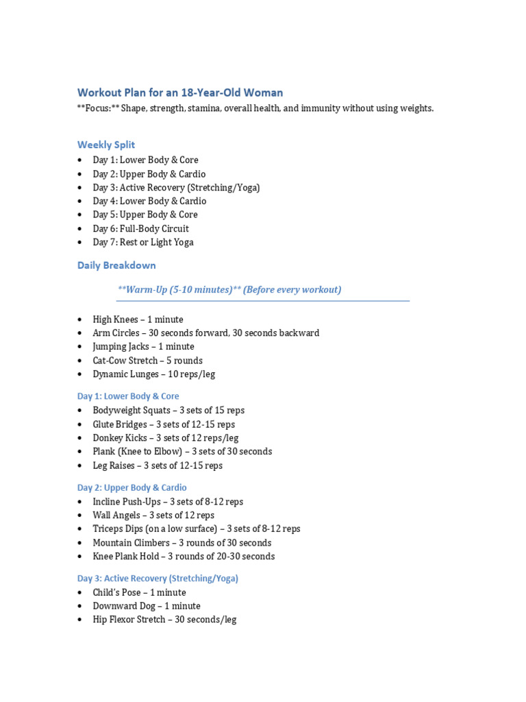 Workout Plan11222455 | PDF