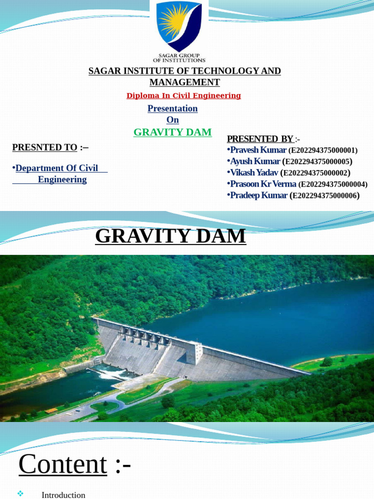 Gravity DamPresentation | PDF | Dam | Pressure