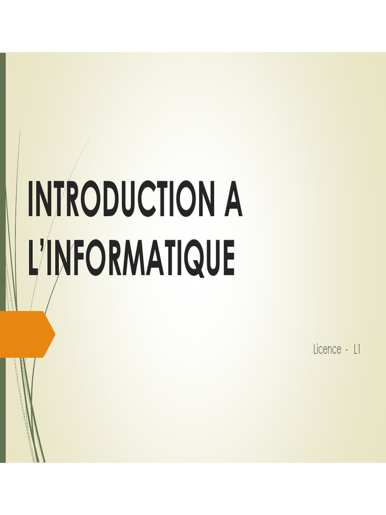 Introduction à l'informatique et ses composants | PDF | Informatique ...