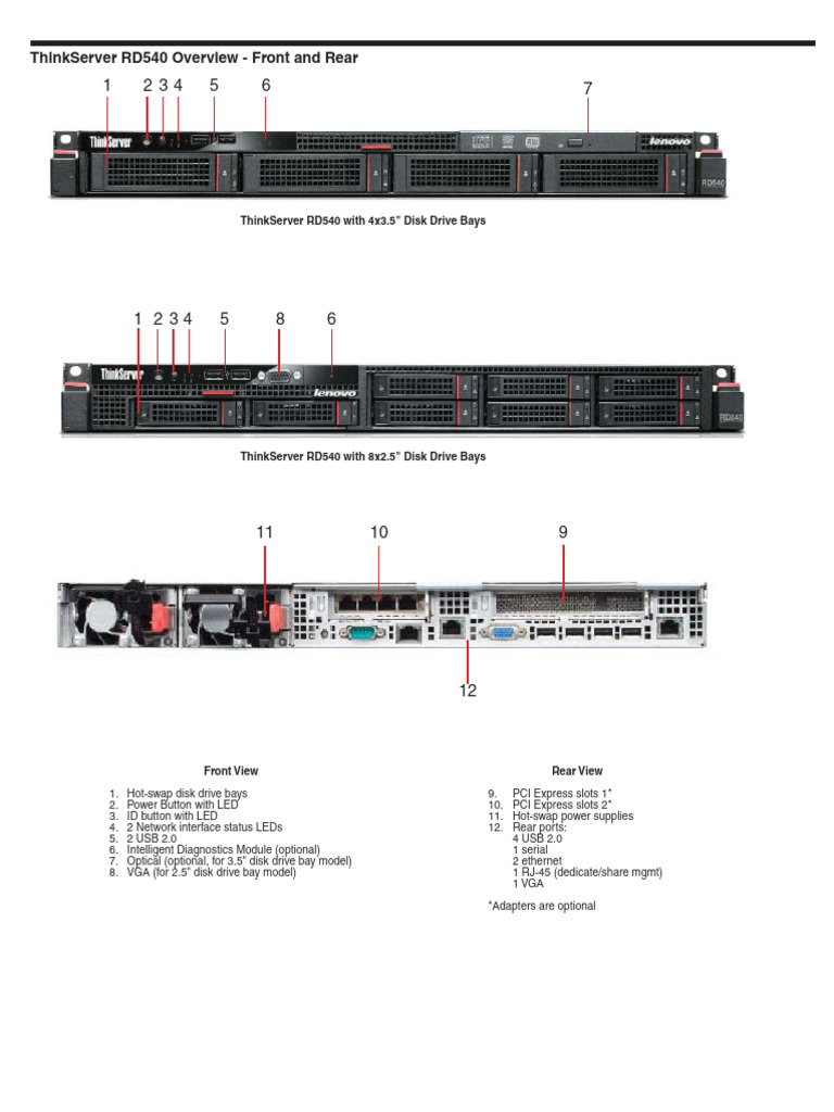 ThinkServer RD540 Spec | PDF | Computer Hardware | Computer Architecture