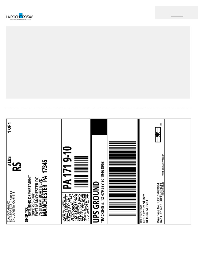 Laroche-Posay Label 1Z47953Y9019468953 | PDF