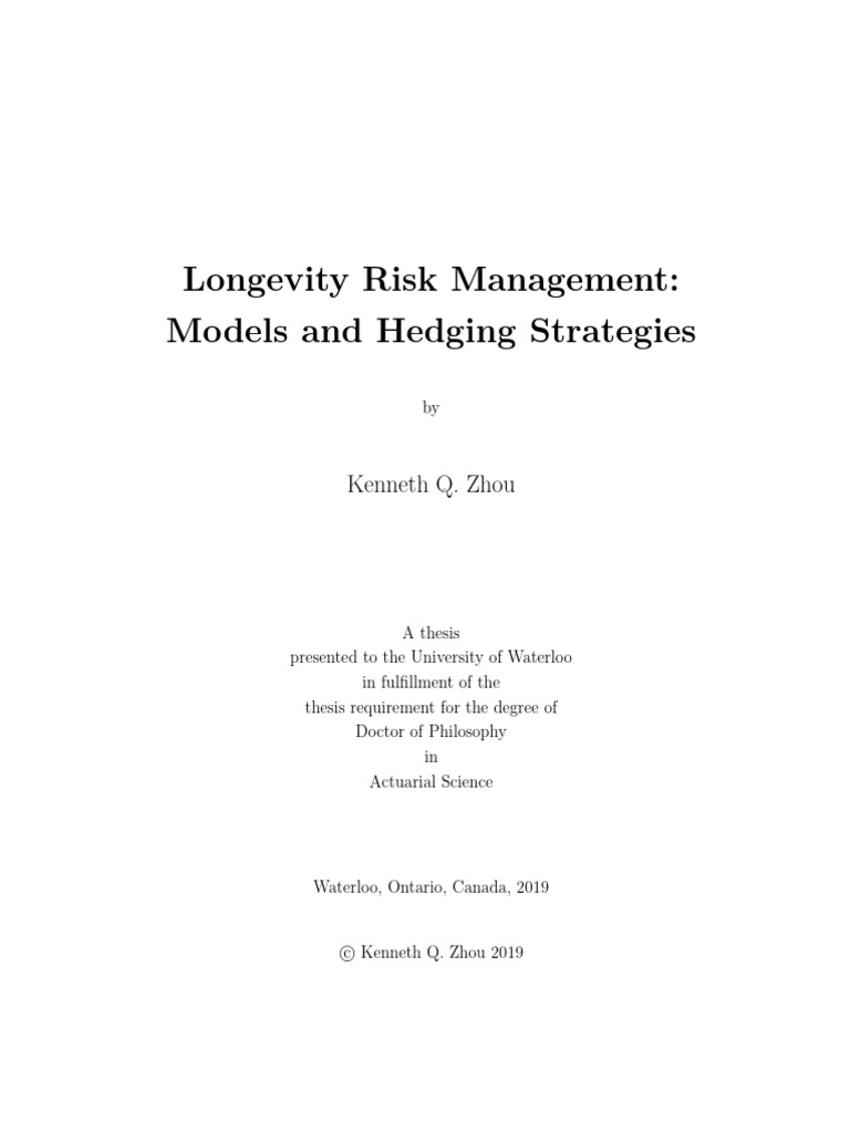 Longevity Risk Management Models and Hedging Strategies | PDF | Greeks ...