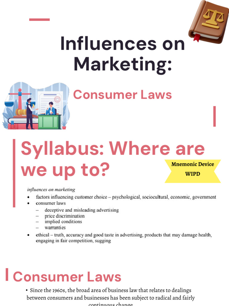 Influences On Marketing Consumer Laws - 1 | PDF | False Advertising ...