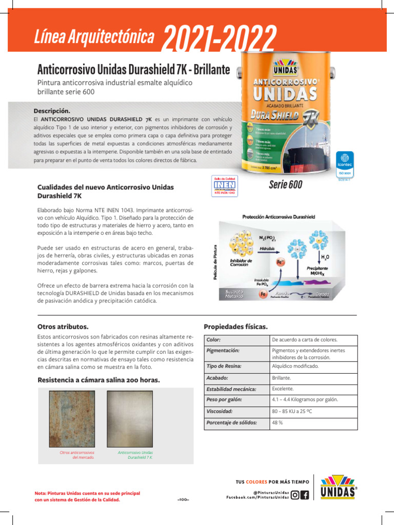 Anticorrosivo Unidas Durashield 7K | PDF | Corrosión | Pintar