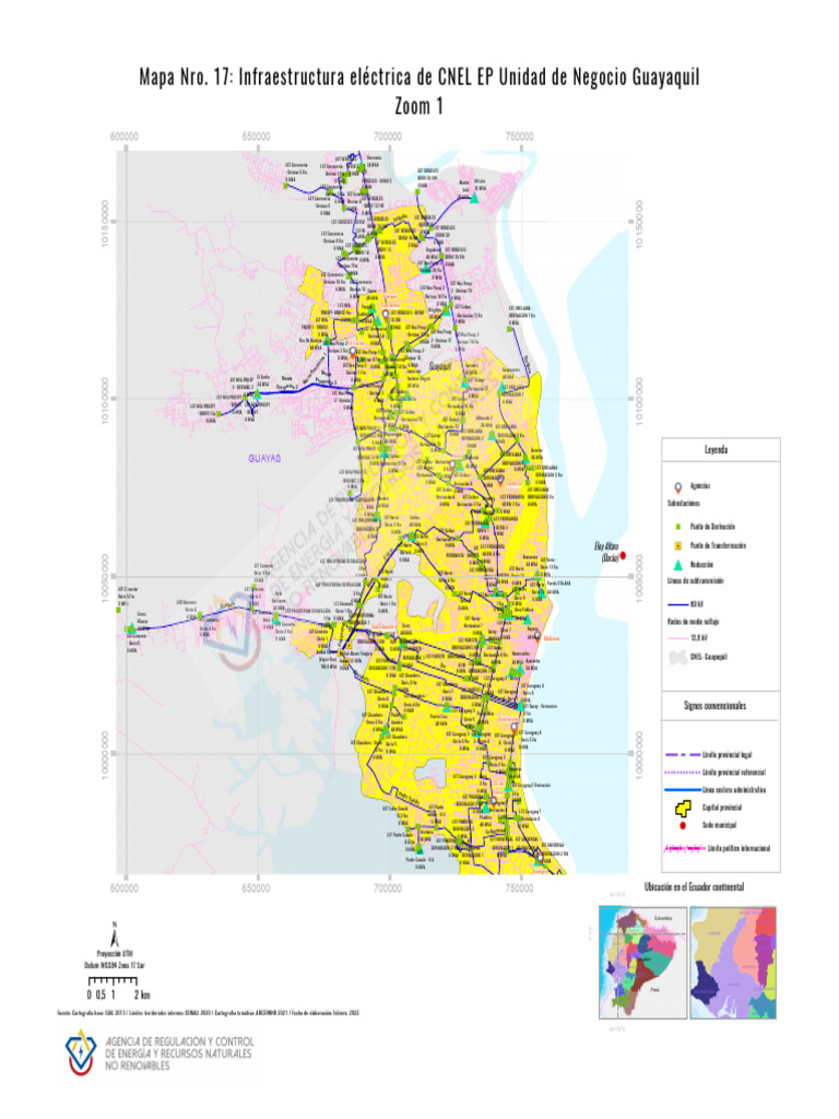 Mapa de Infraestructura Electrica de CNEL EP Unidad de Negocio ...