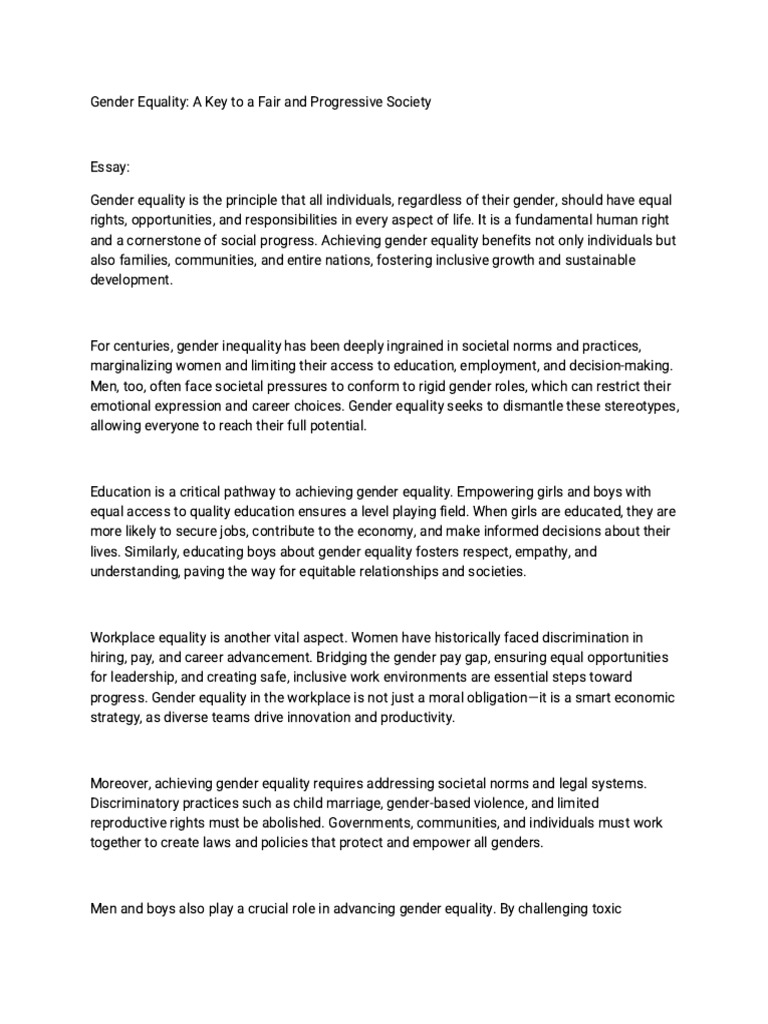 Gender Equality | PDF | Gender Studies | Gender Equality