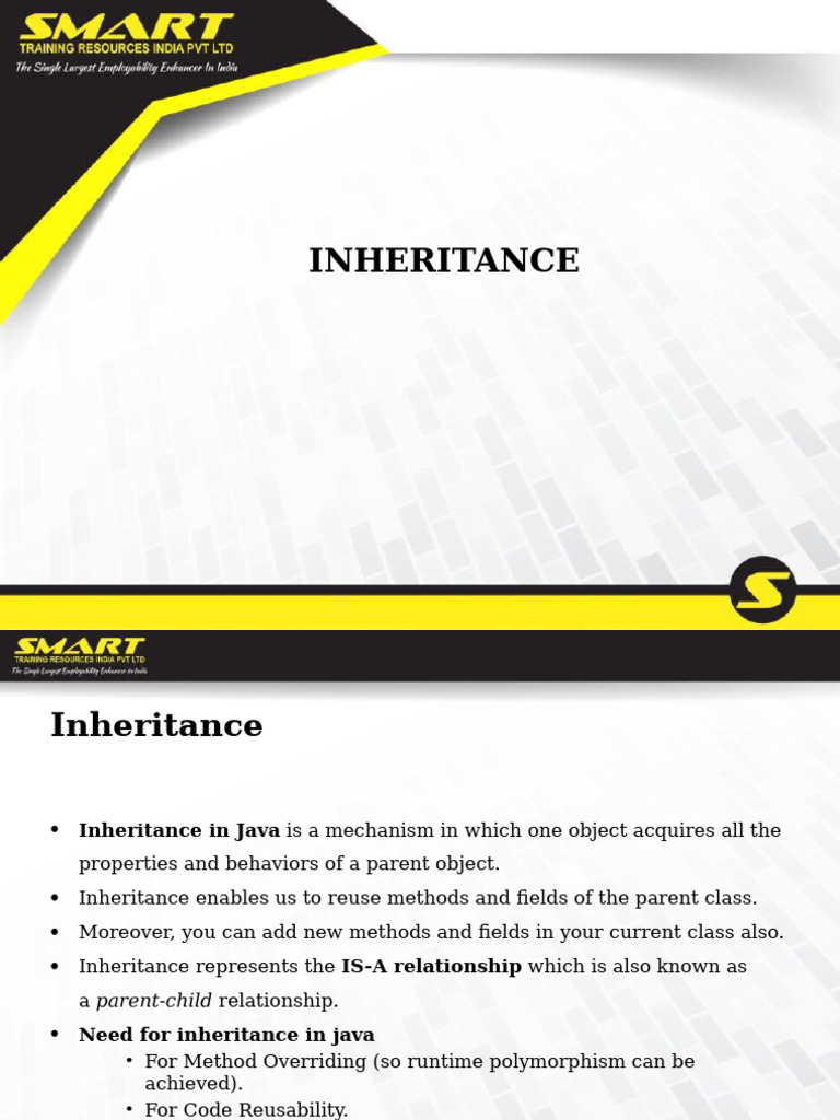 Inheritance in Java: Concepts & Types | PDF | Inheritance (Object ...