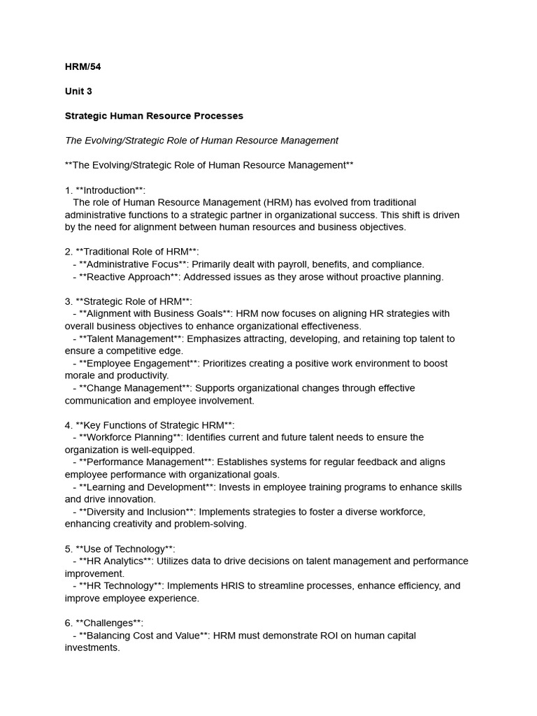 SHRM Unit 3 | PDF | Human Resource Management | Human Resources