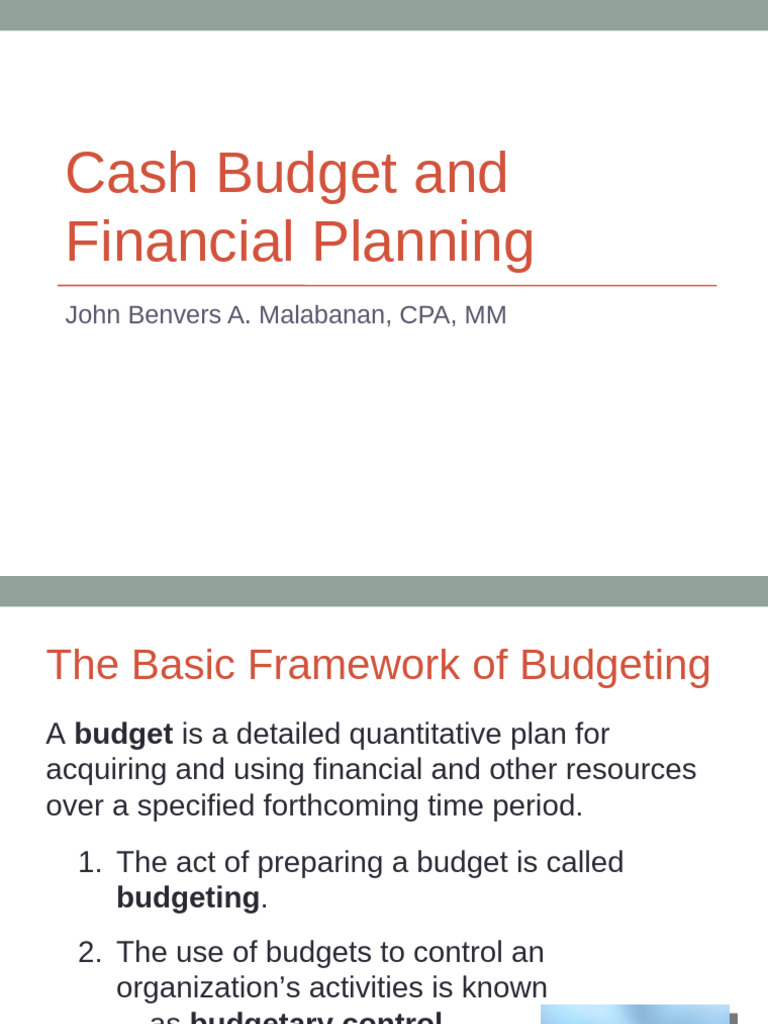 Cash Budgeting and Financial Planning Guide | PDF | Equity (Finance ...