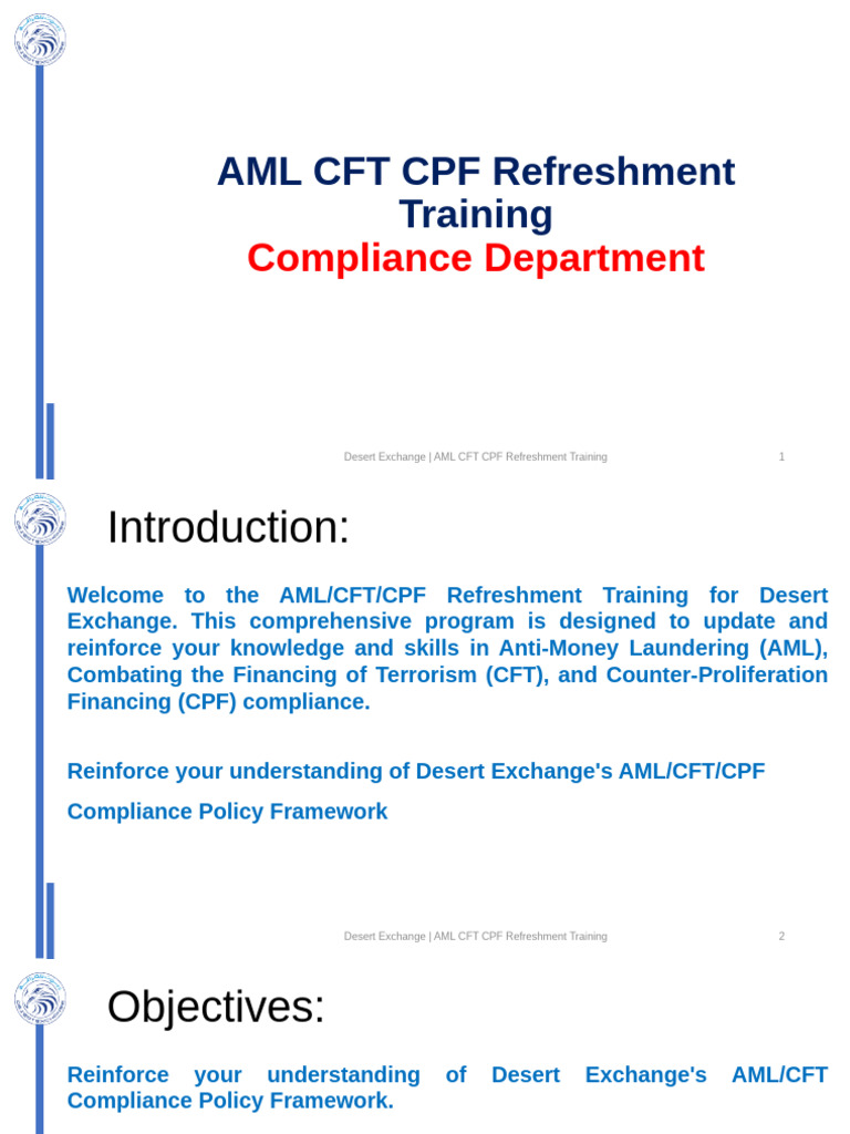 AML CFT CPF Refreshment Training | PDF | Regulatory Compliance | Business