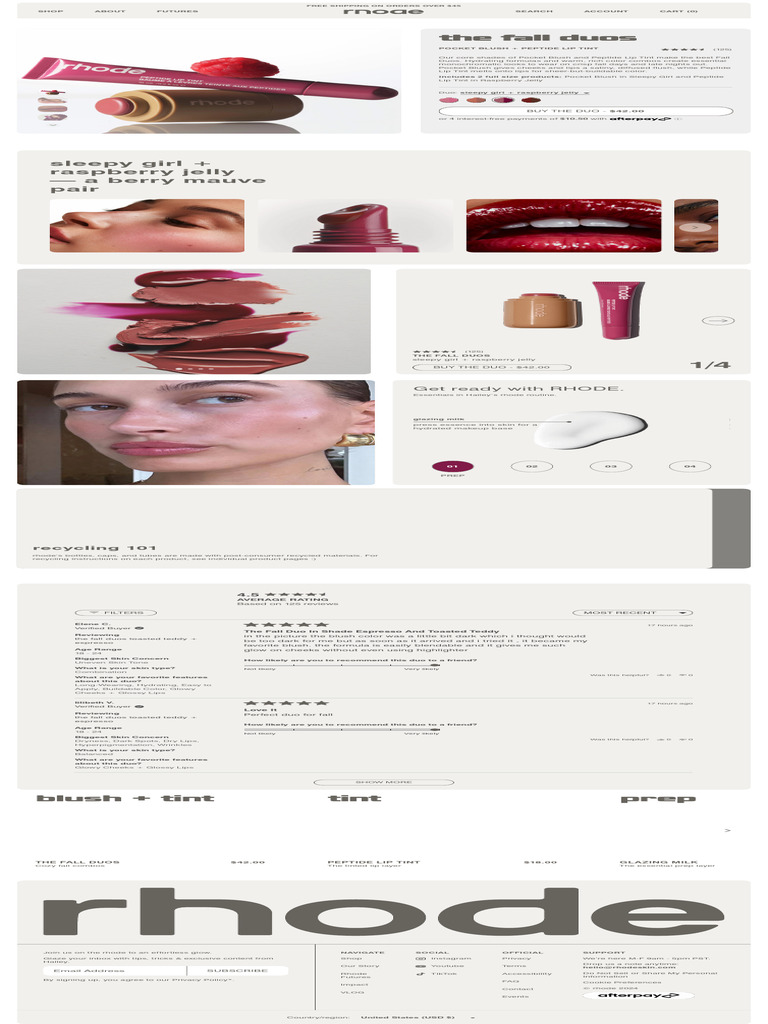 the fall duos sleepy girl + raspberry jelly rhode skin | PDF