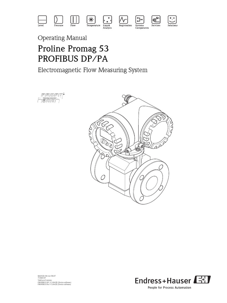 Proline Promag 53 PROFIBUS Manual | PDF | Instrumentation | Electrical ...