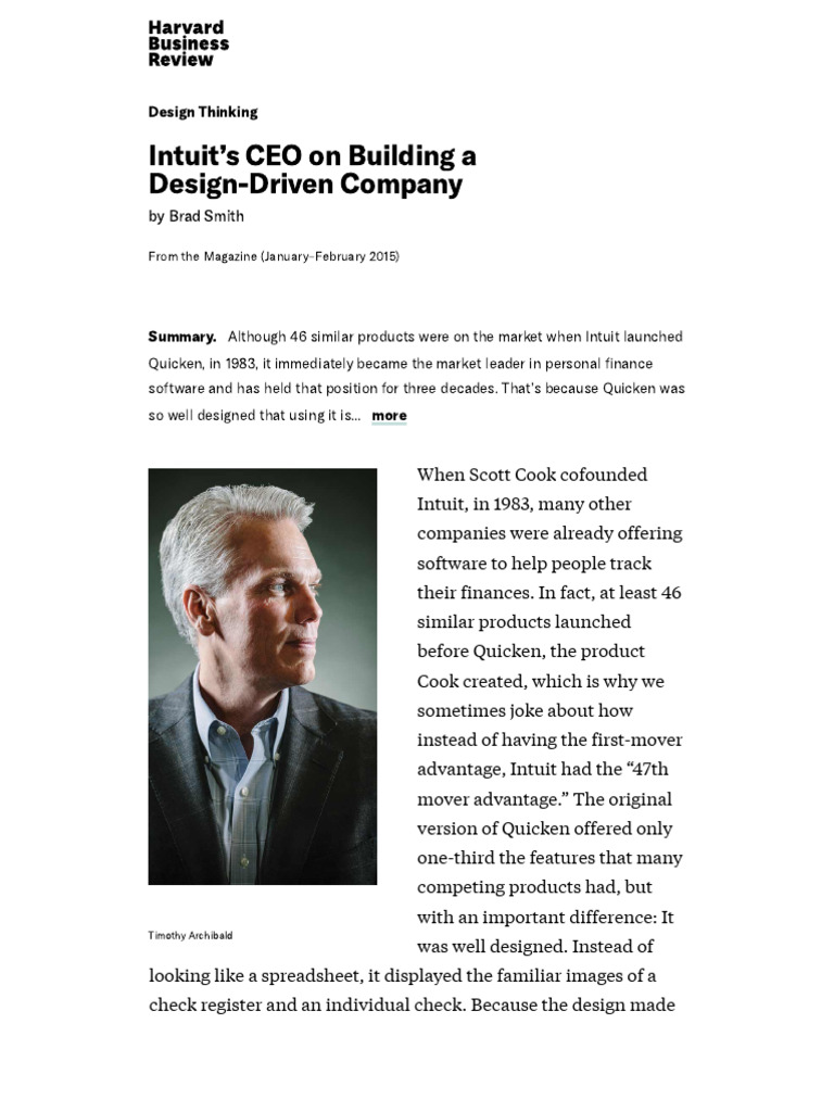 Intuit's Design-Driven Transformation | PDF