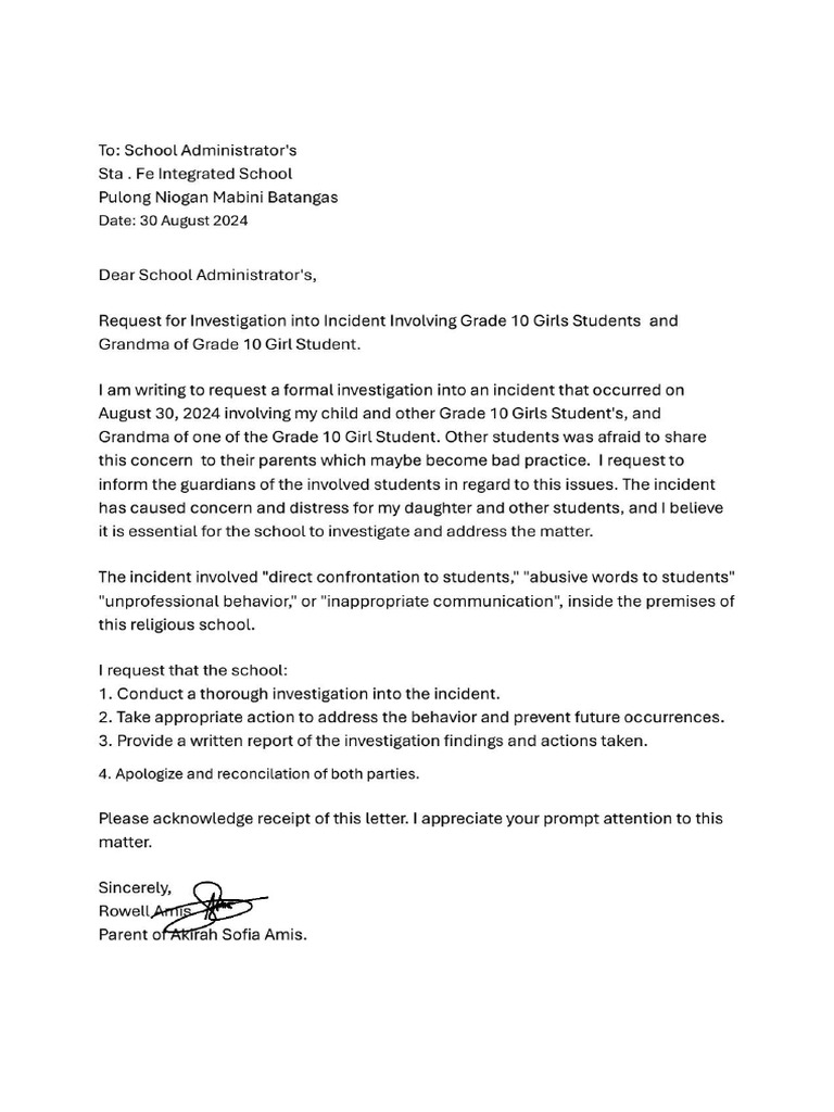 Request Letter | PDF