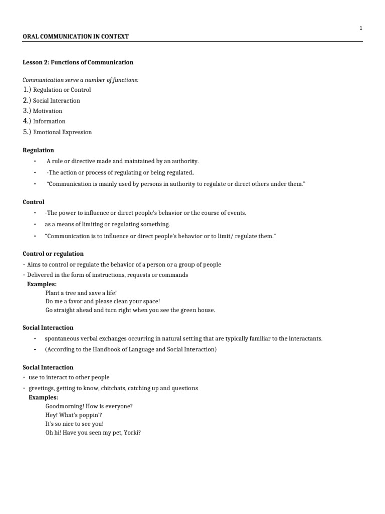 Lesson 2 Reviewer in Oral Com | PDF | Communication | Psychology
