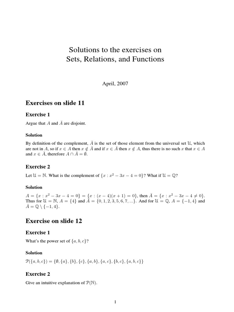 Solution Sets | PDF | Empty Set | Mathematical Logic
