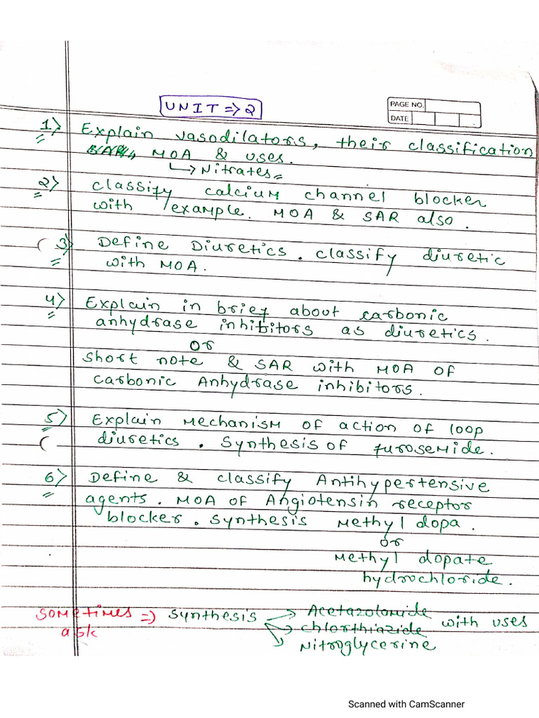 Unit 2 Solution Important Question Medicinal Chemistry 2 | PDF