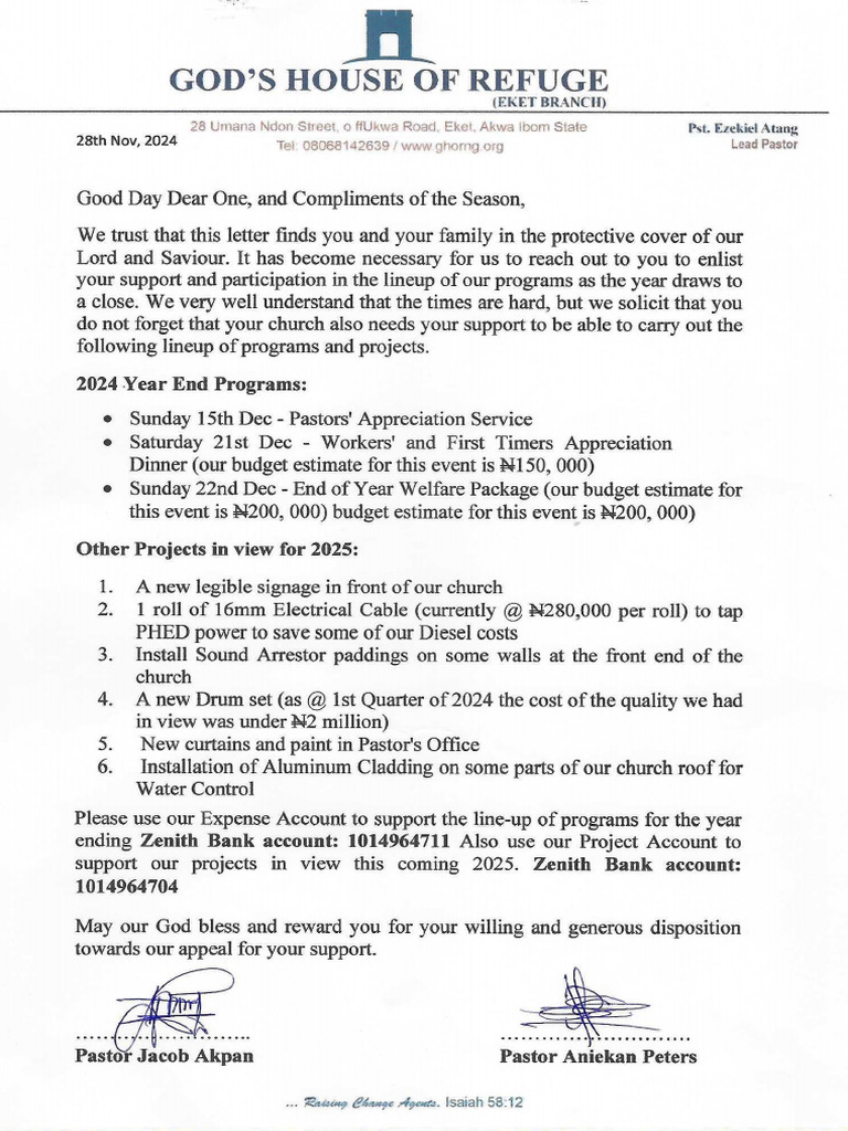 Appeal for Support _ 2024 Year End Programs and 2025 Projects _ PDF
