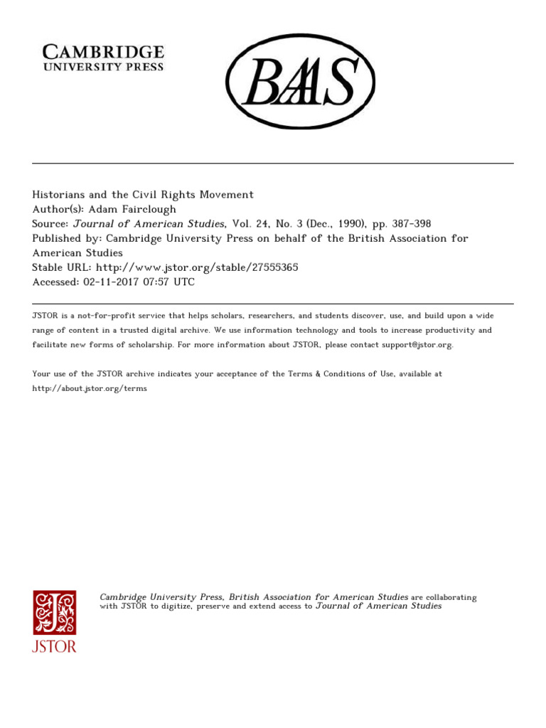 Historians' Perspectives on Civil Rights | PDF | Student Nonviolent ...
