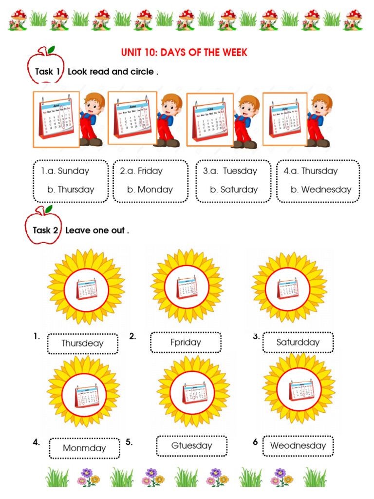 Unit 10 Days of The Week | PDF