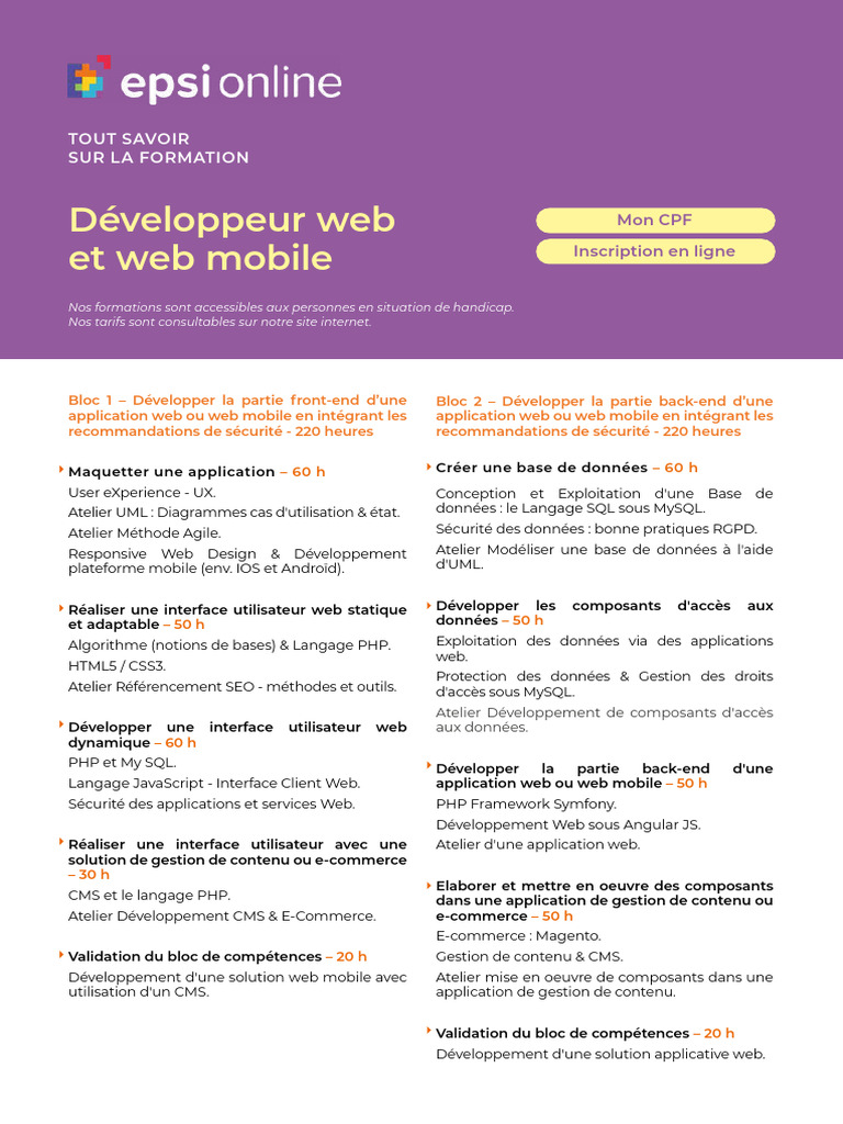 Formation Développeur Web RNCP 31114 | PDF | Internet | Internet et Web