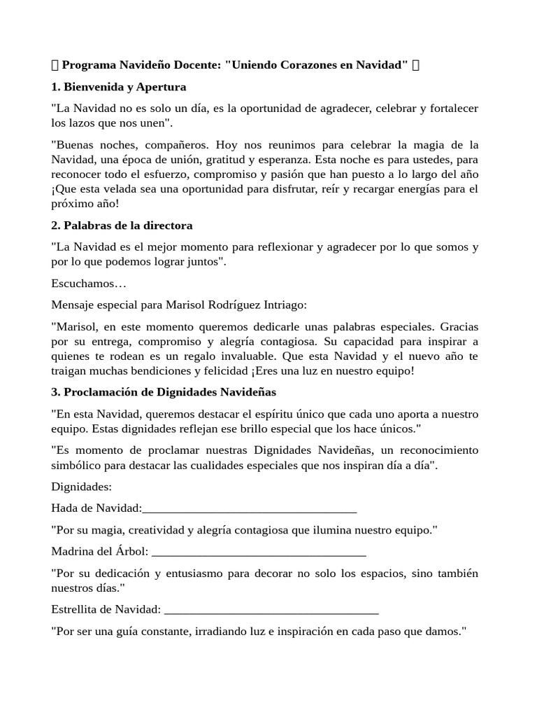 Celebración Navideña Docente | PDF | Navidad