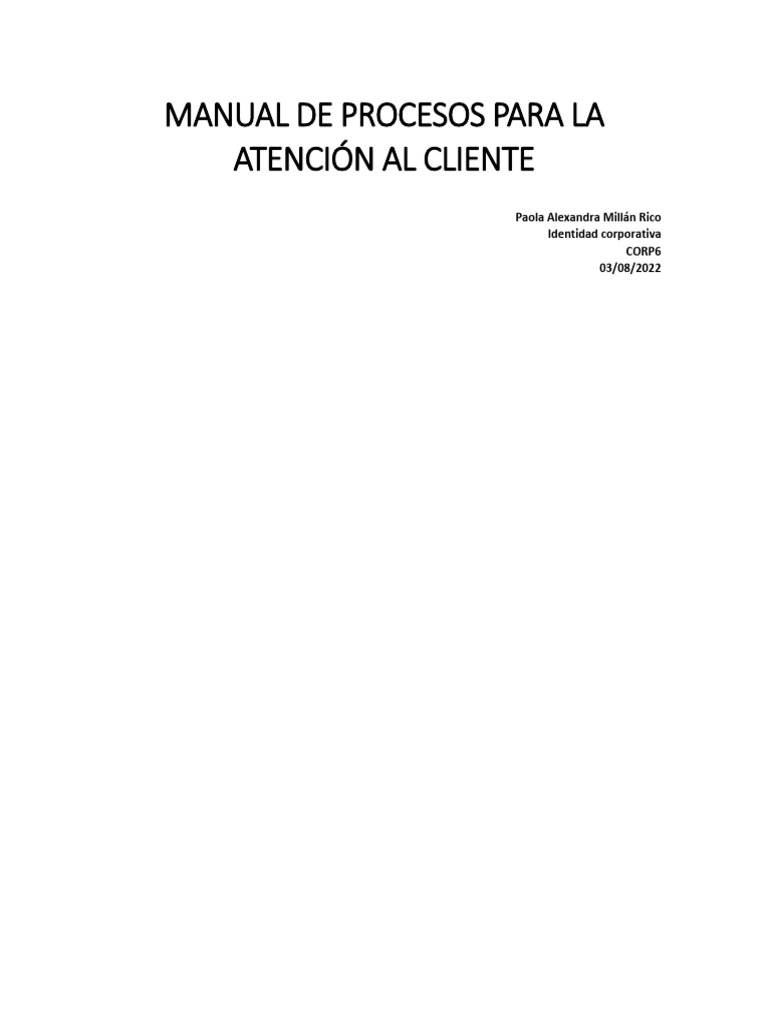 Manual de Atención al Cliente | PDF