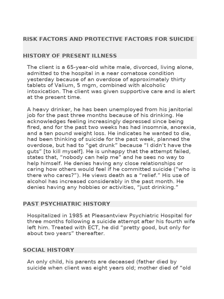 Suicide Risk Factors in Elderly Males | PDF | Major Depressive Disorder ...