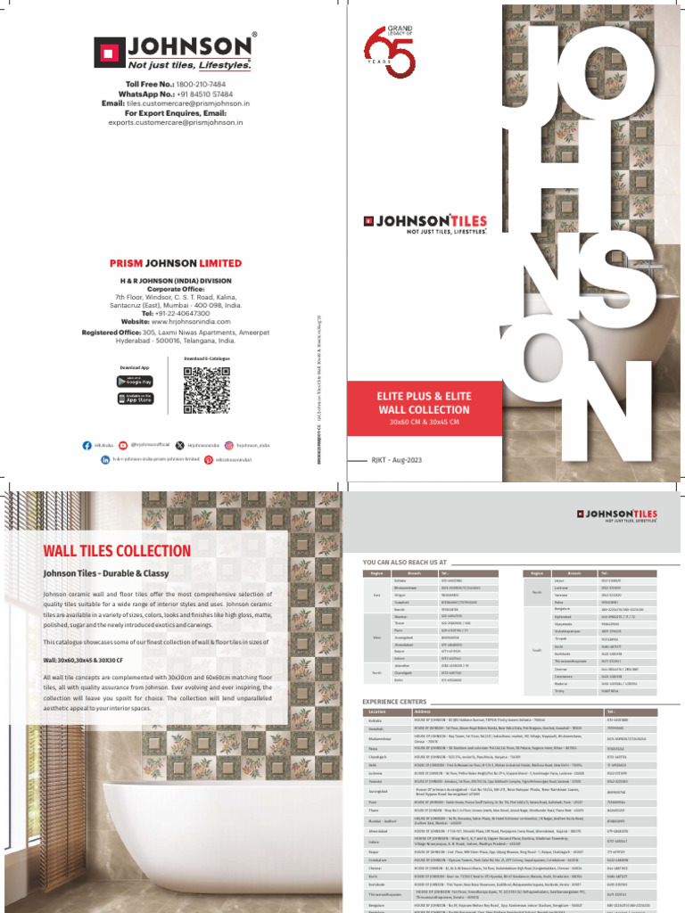 Johnson Tiles Elite Wall 30x60 \u0026 30x45cm Catalogue-RJKT, Aug'23 | PDF |  Floors | Architectural Elements, image size:768x1024
