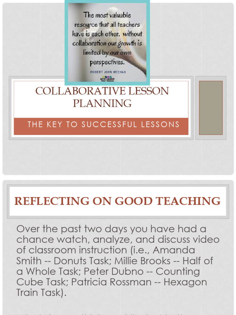 Effective Collaborative Lesson Planning | PDF | Thought | Lesson Plan