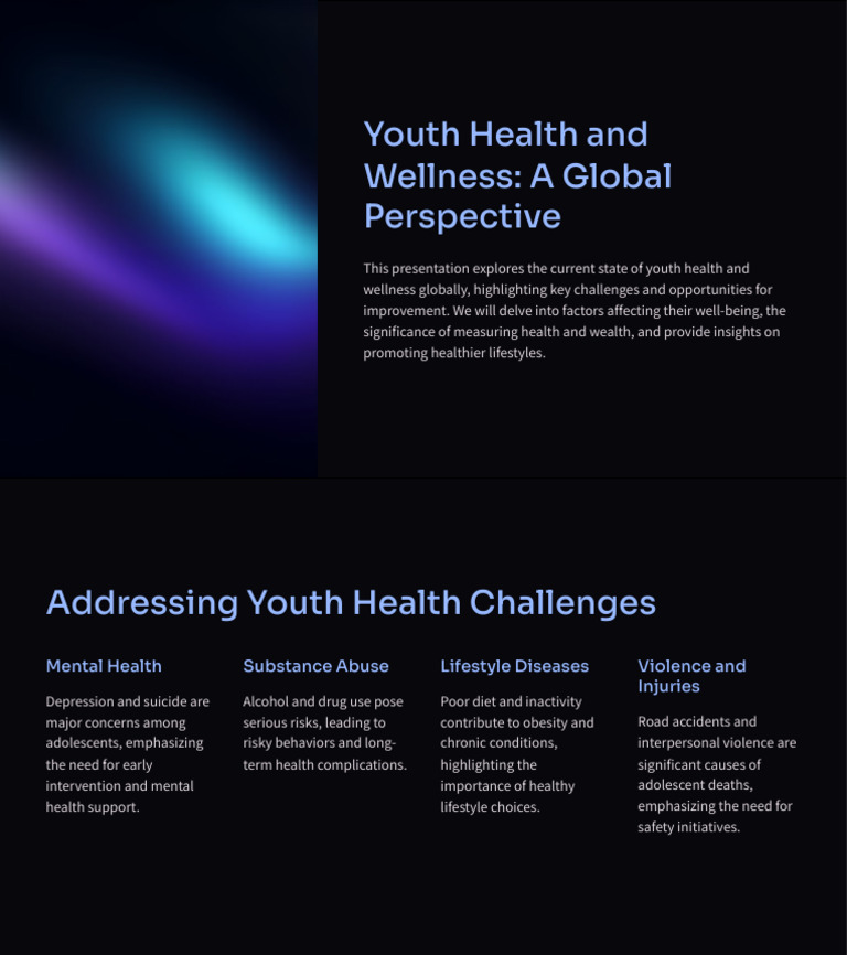 Youth Health and Wellness A Glob | PDF