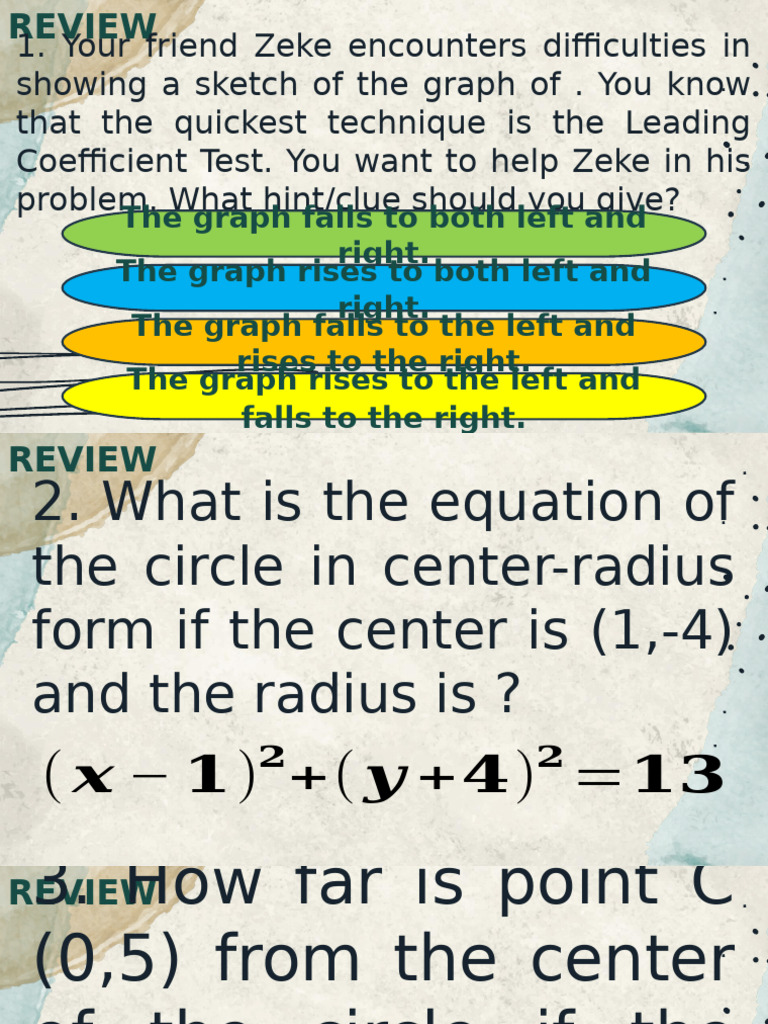 DAY 4 Equation of The Circle in GEN FORM | PDF | Circle | Elementary ...