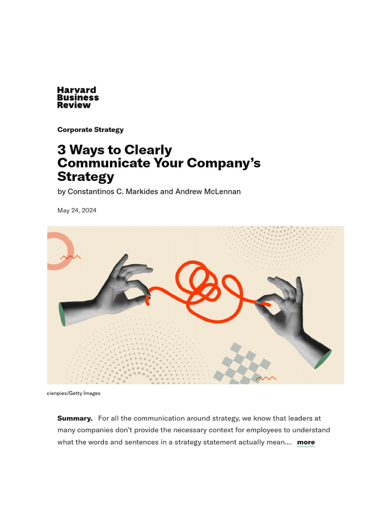 Communicating Corporate Strategy Effectively | PDF