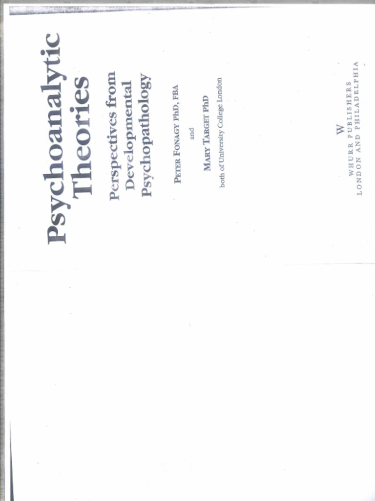 Fonagy & Target - Psychoanalytic Theories | PDF