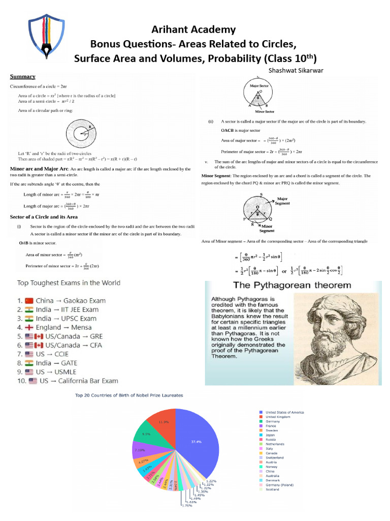 Bonus Questions for Class 10 Math Topics | PDF