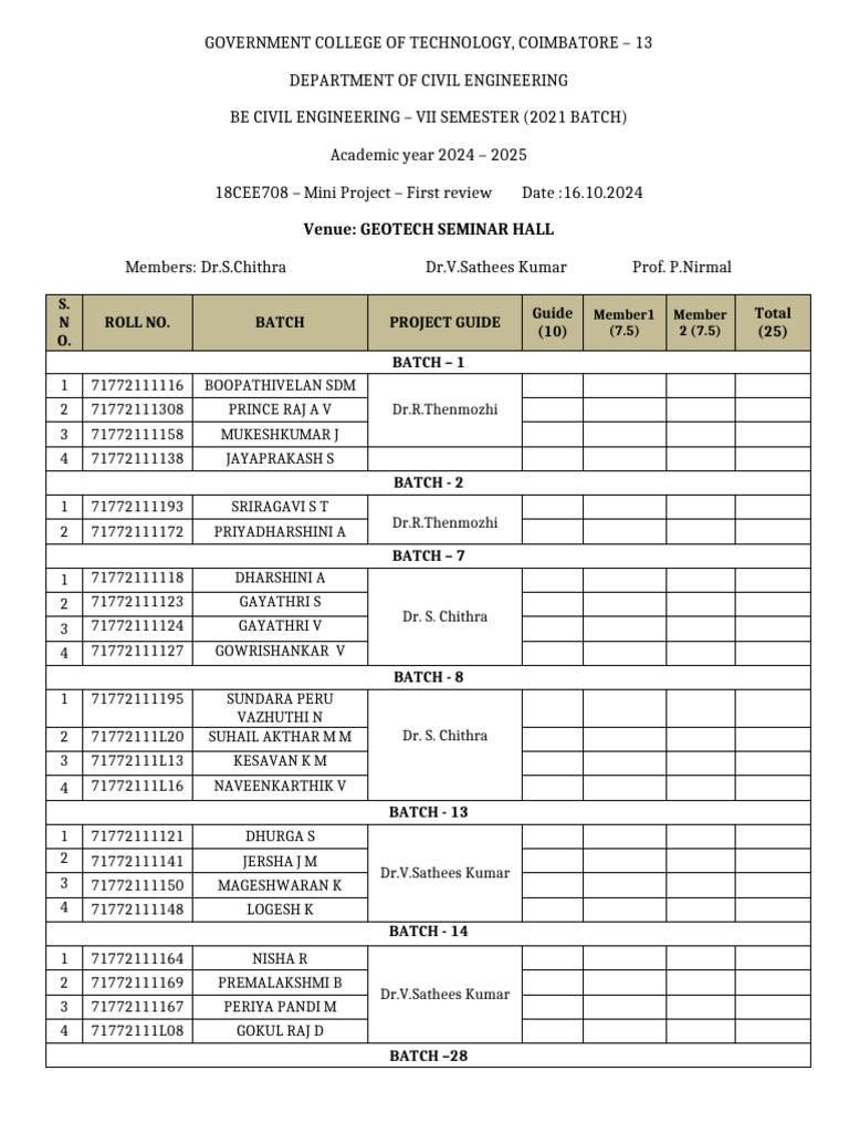 Mini Project Review First Review Marks Pdf