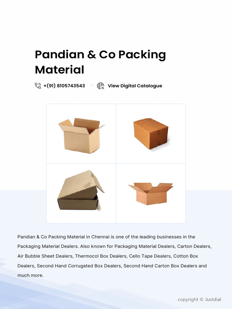 Pandian and Co Packing Material Virugambakkam Chennai Packaging ...