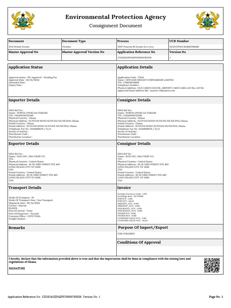 Epa Cd202412epaep070000789356 | PDF | Customs