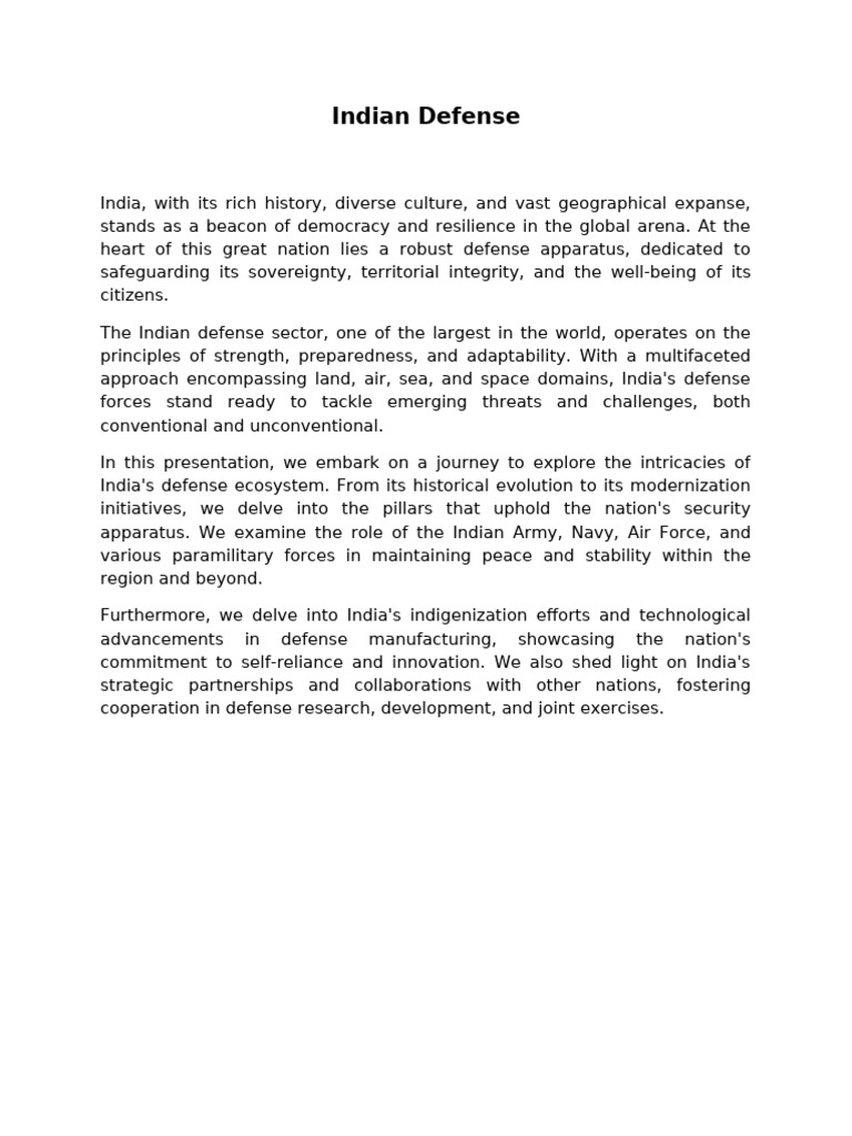 Indian Defense Pdf Army Military